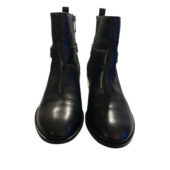 Michael Kors Black Leather Ankle Boots with MK Charm 9M - Picture 4 of 7